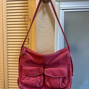 Vintage leather Fossil hobo